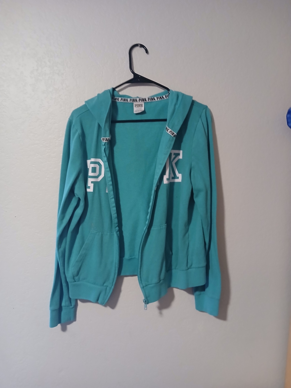 PINK Victoria's Secret Teal Zip Hoodie Jacket
